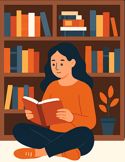 Person reading a book